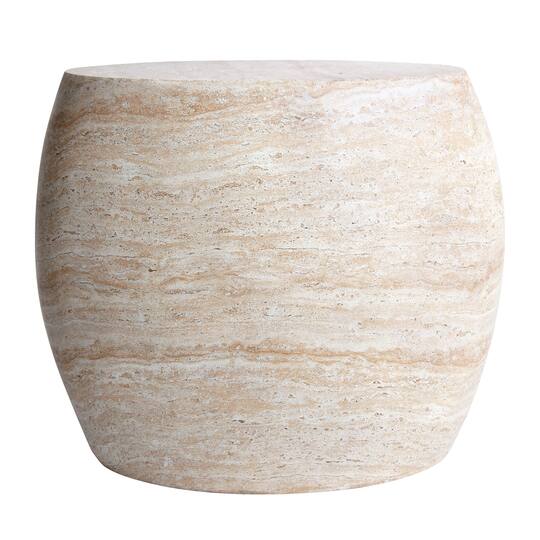 Empire Art Direct 25" Oval Travertine Stone Finish MGO Side Accent Table